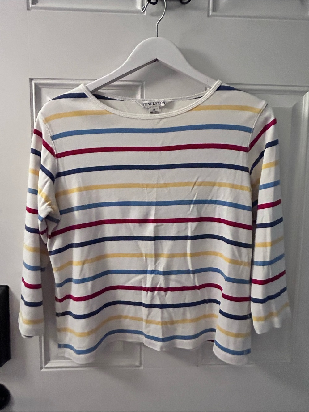 Pendleton Multicolor Striped Long Sleeve Tee - White Base